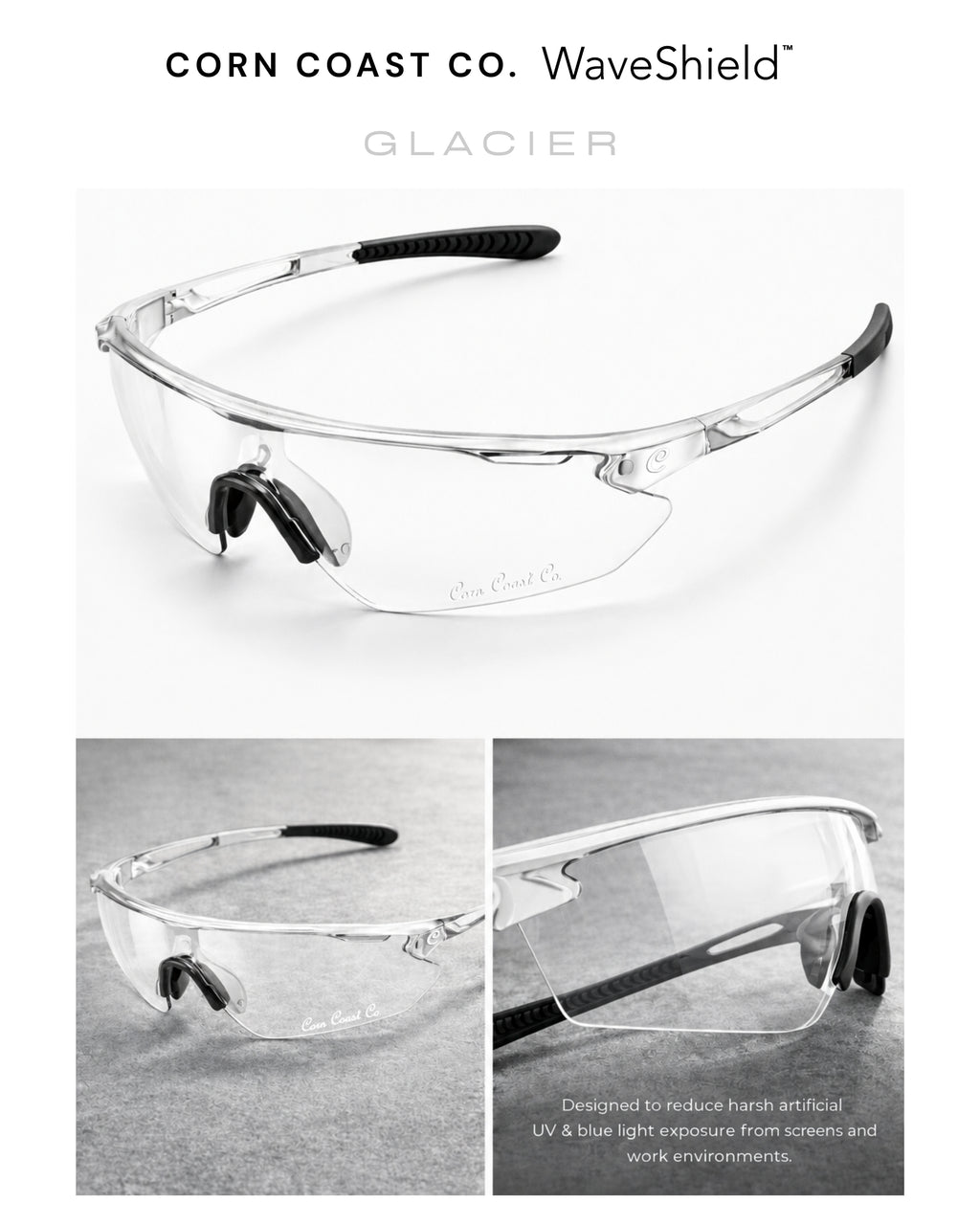 Corn Coast Co. WaveShield Glasses — Blue Light & UV Protection Eyewear
