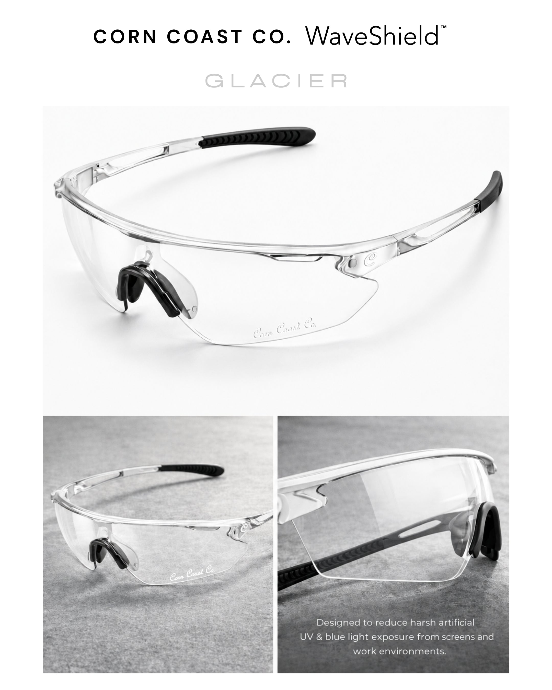 Corn Coast Co. WaveShield Glasses — Blue Light & UV Protection Eyewear