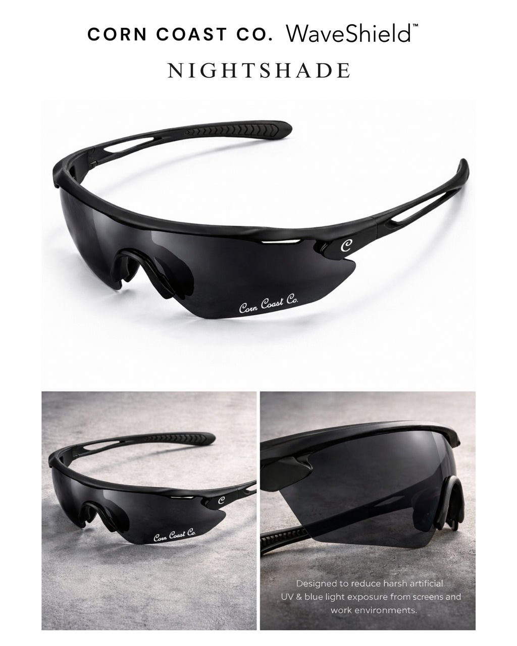 Corn Coast Co. WaveShield Glasses — Blue Light & UV Protection Eyewear