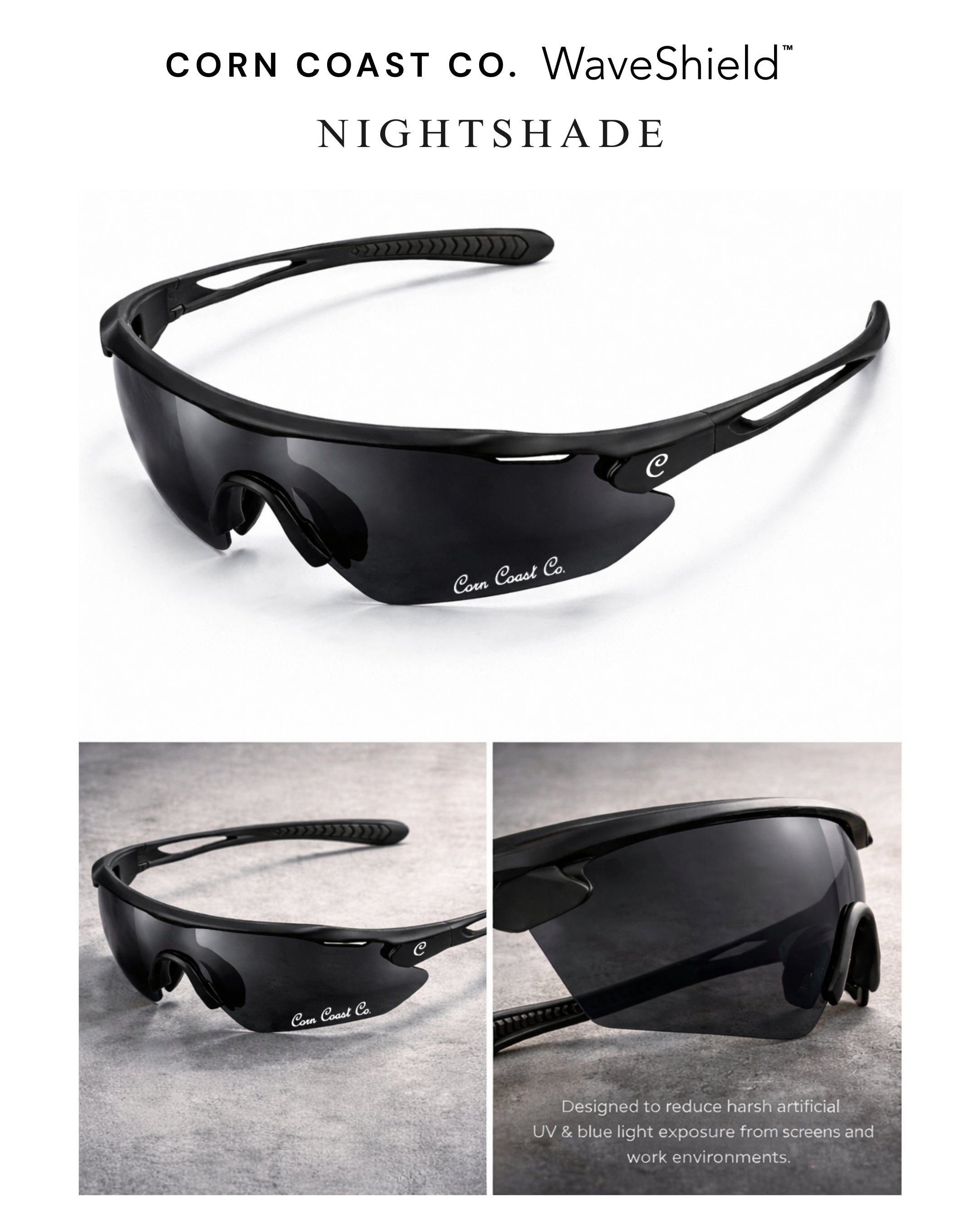 Corn Coast Co. WaveShield Glasses — Blue Light & UV Protection Eyewear