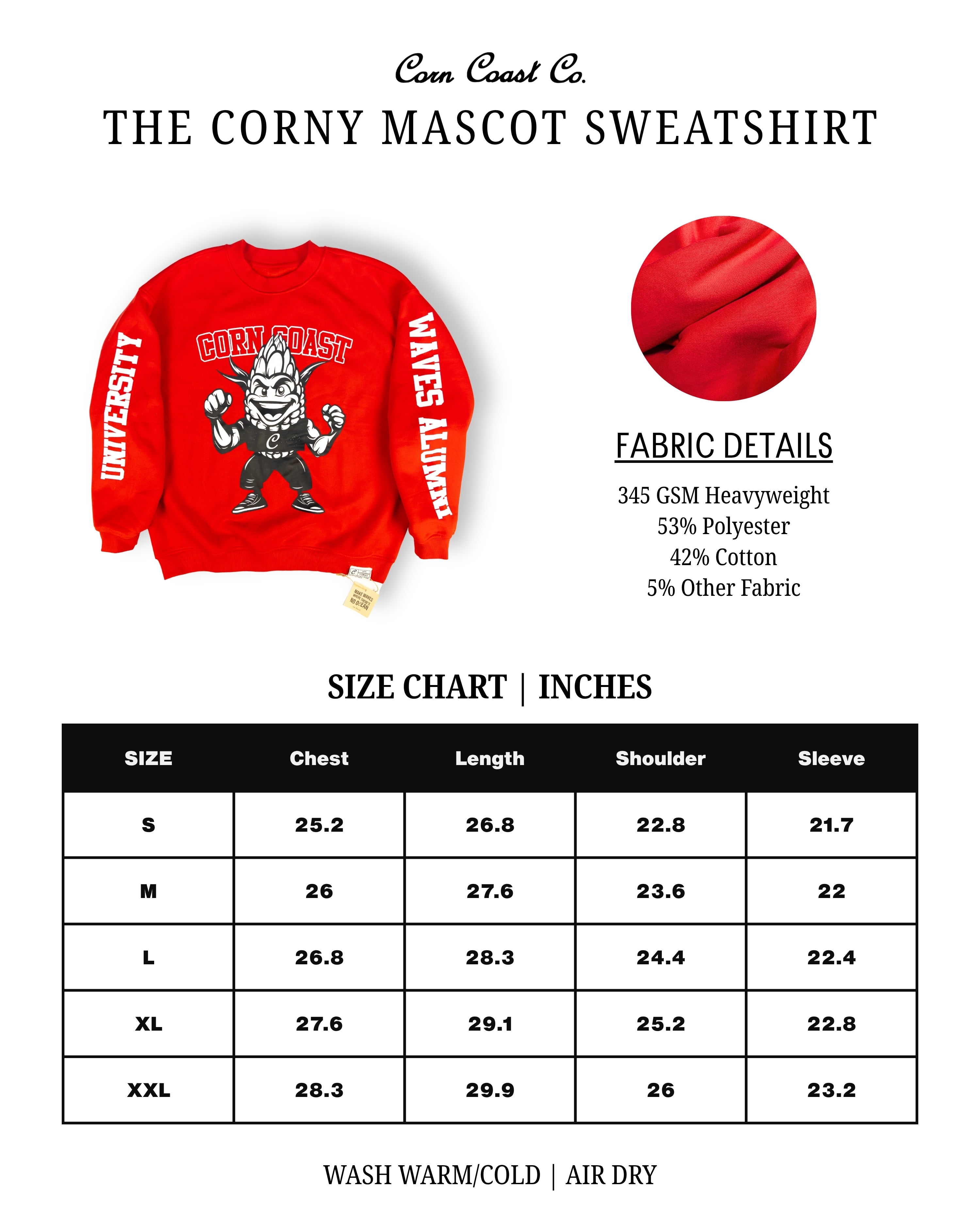 Corn Coast Co. — The Corny Mascot Sweatshirts