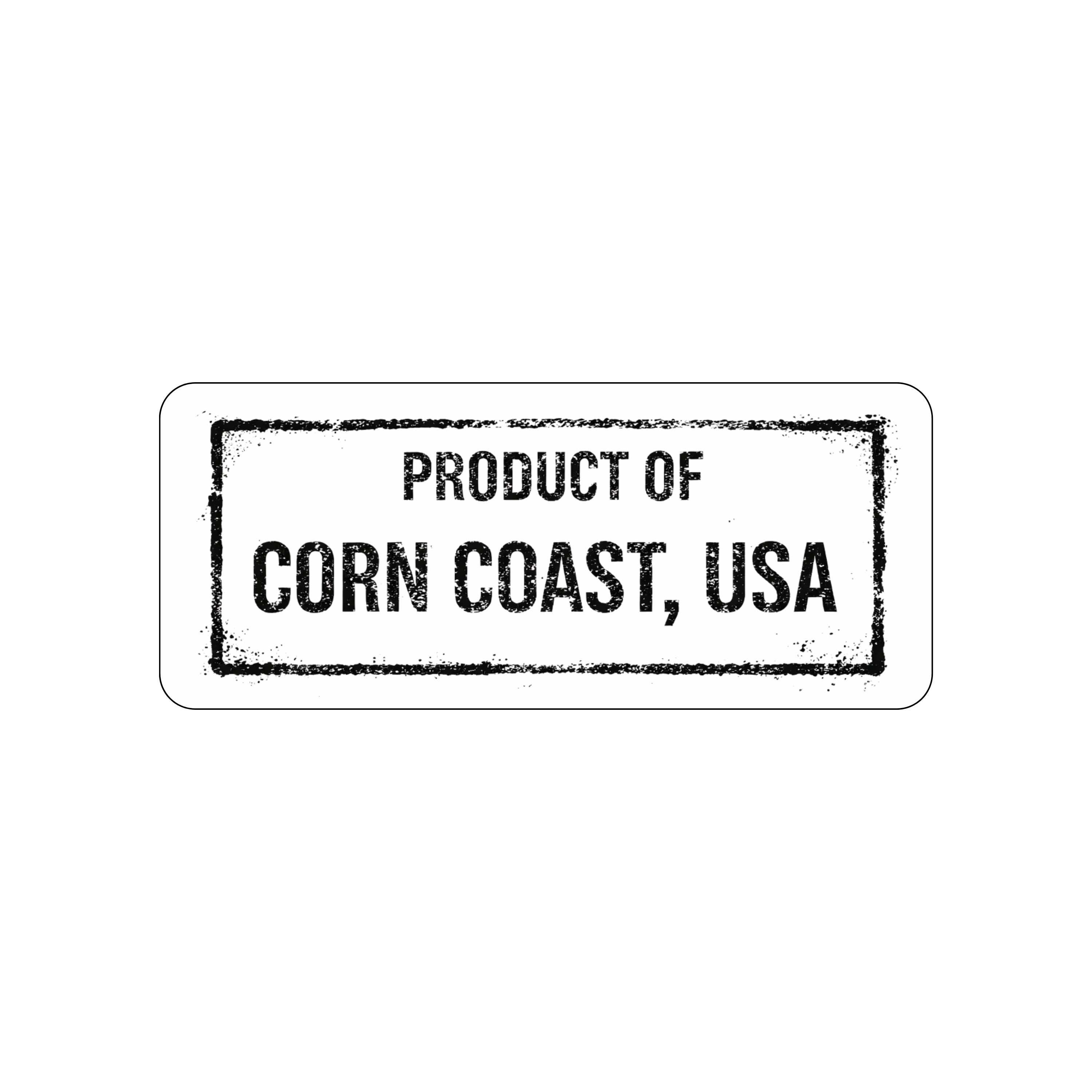 Corn Coast Co Product of Corn Coast USA textured matte vinyl sticker 3.25x1.376 inch vintage stamp design