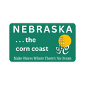 Corn Coast Co Nebraska the corn coast textured matte vinyl sticker 4x2.332 inch highway sign design
