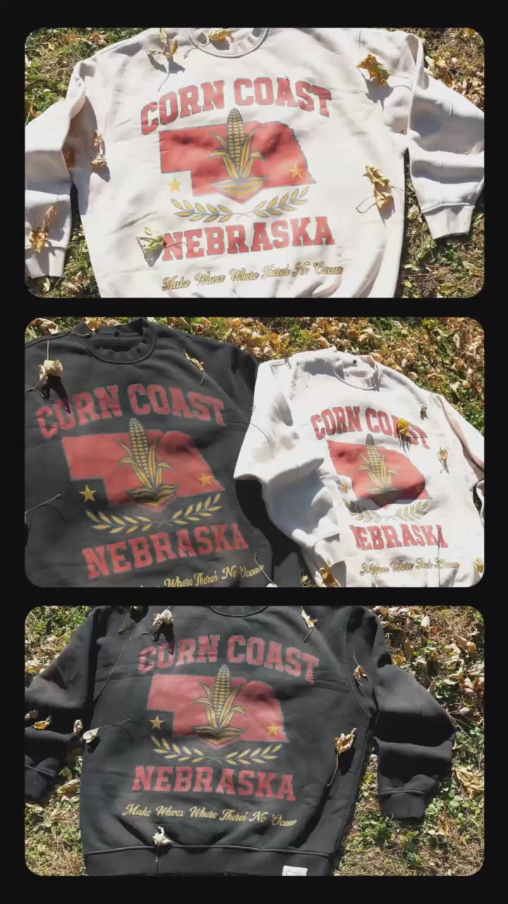 Nebraska Distressed Retro Graphic Sweatshirt by Corn Coast