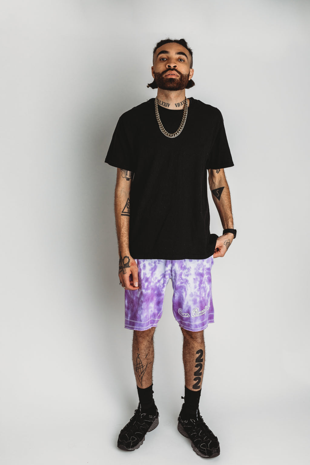 RED & PURPLE TERRY SHORTS