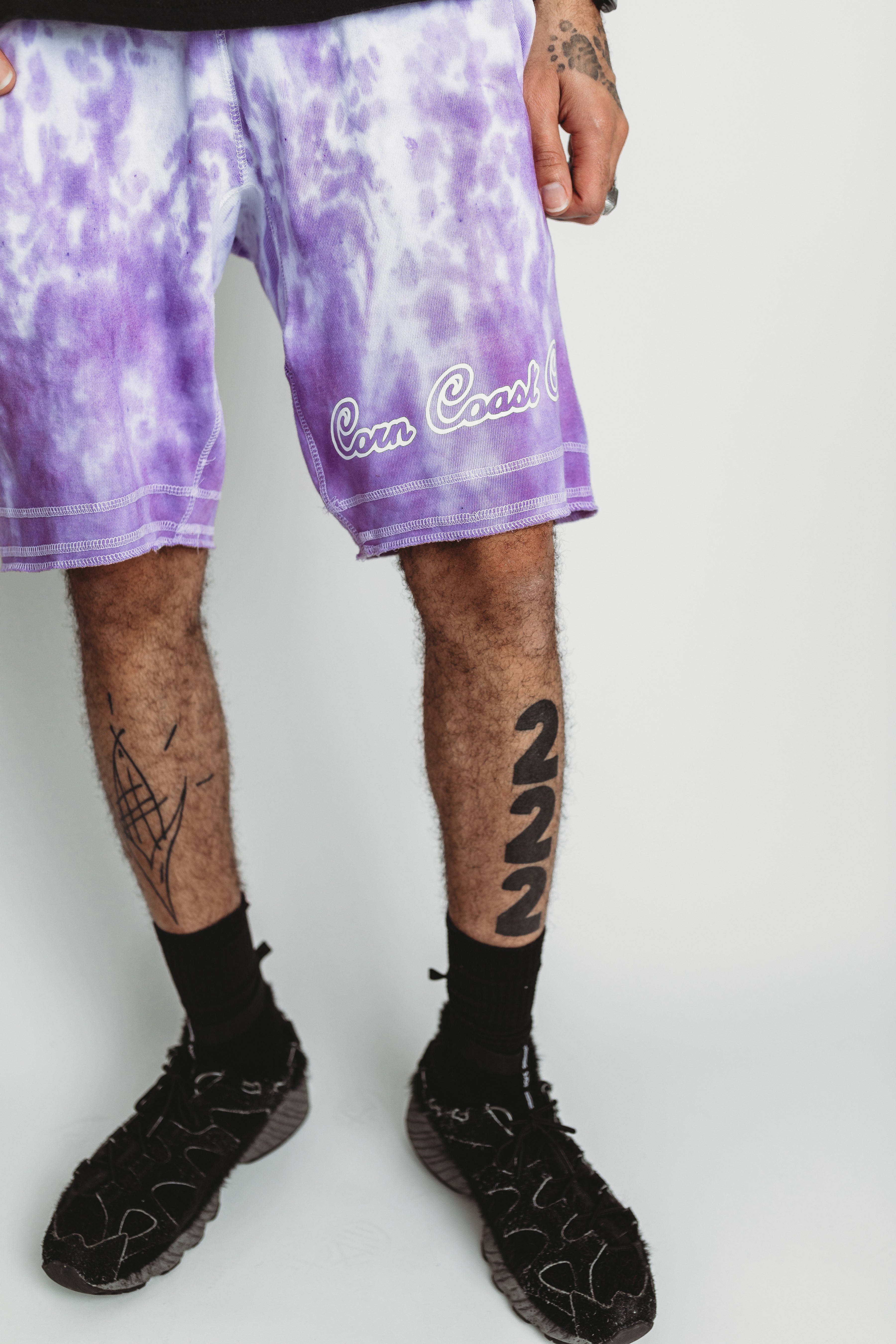 RED & PURPLE TERRY SHORTS