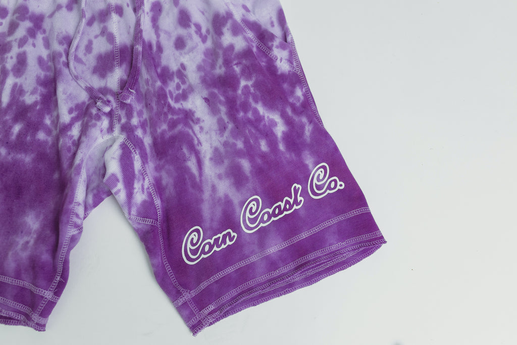 RED & PURPLE TERRY SHORTS